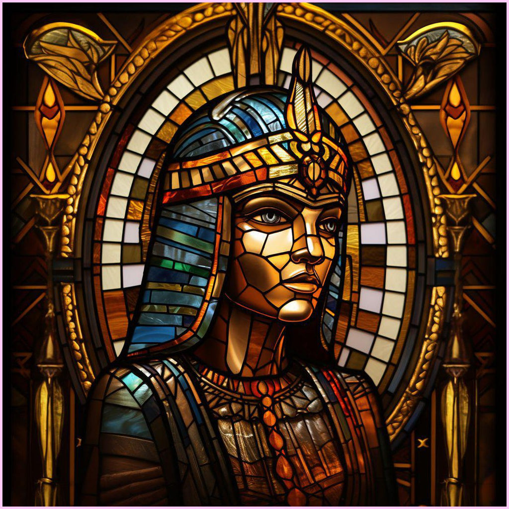 Golden Mummy Stained Glass Diamond Painting Kit-40x40cm (16x16 in)-Heartful Diamonds