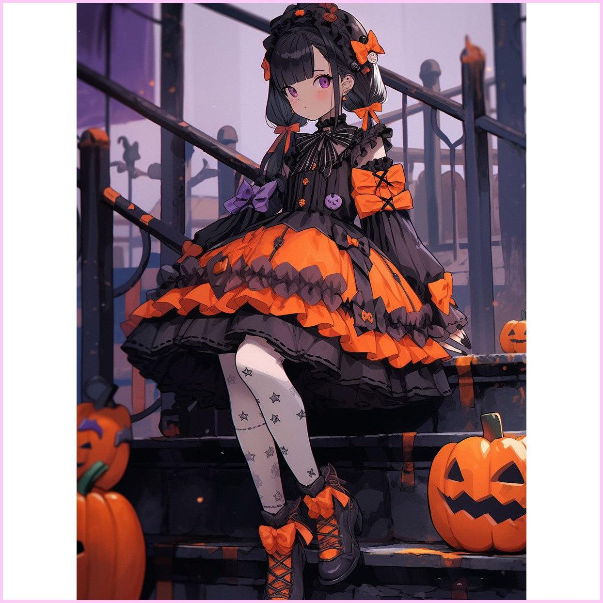 Gothic Lolita Diamond Painting Kit-40x50cm (16x20 in)-Heartful Diamonds