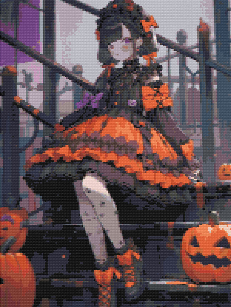 Gothic Lolita Diamond Painting Kit-40x50cm (16x20 in)-Heartful Diamonds