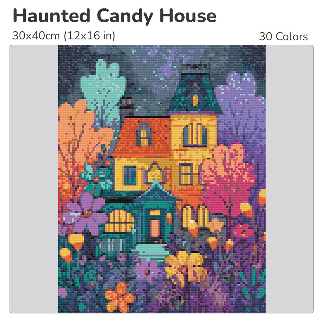 Haunted Candy House Diamond Painting Kit-30x40cm (12x16 in)-Heartful Diamonds