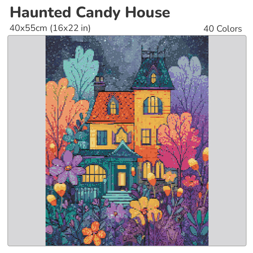 Haunted Candy House Diamond Painting Kit-40x55cm (16x22 in)-Heartful Diamonds
