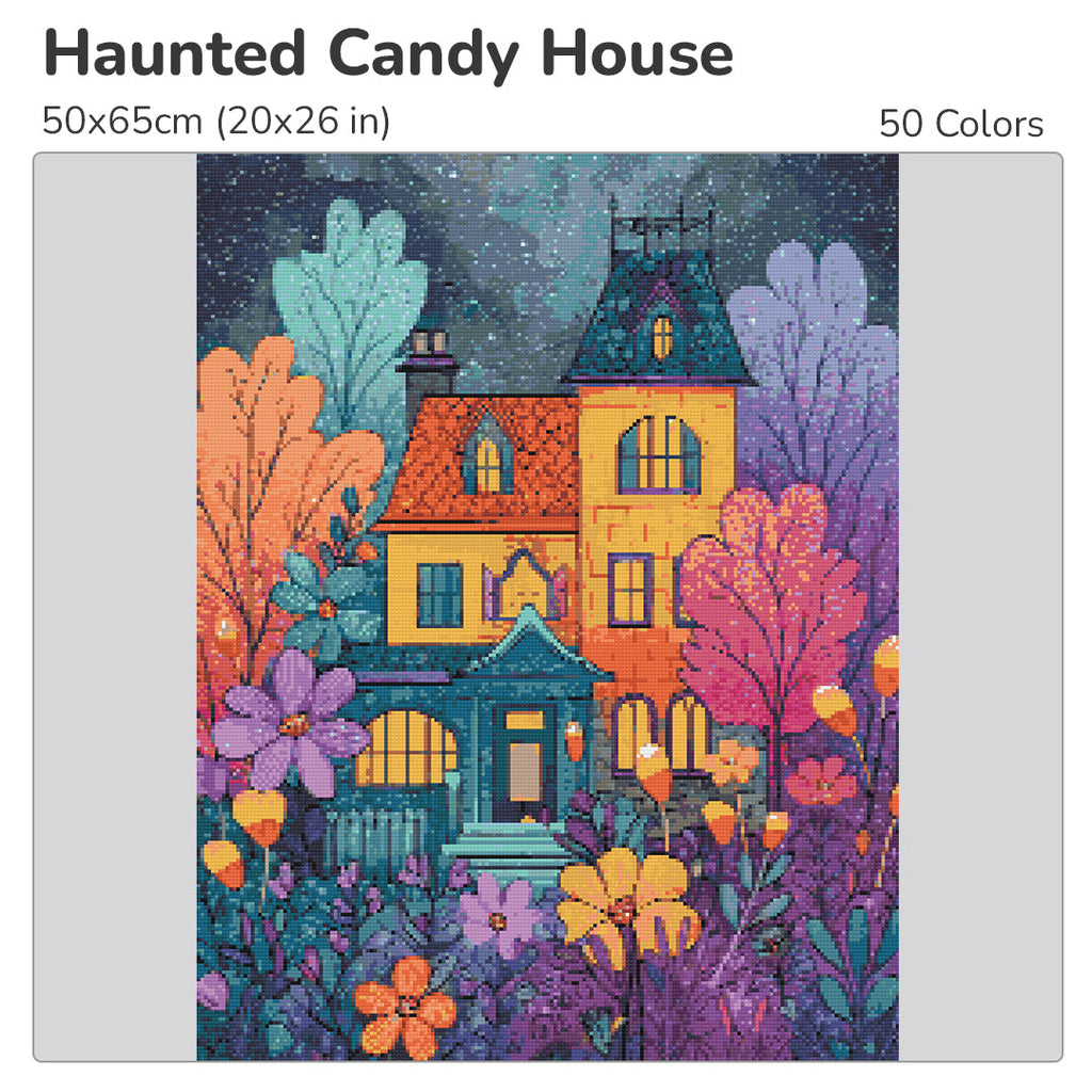 Haunted Candy House Diamond Painting Kit-40x55cm (16x22 in)-Heartful Diamonds