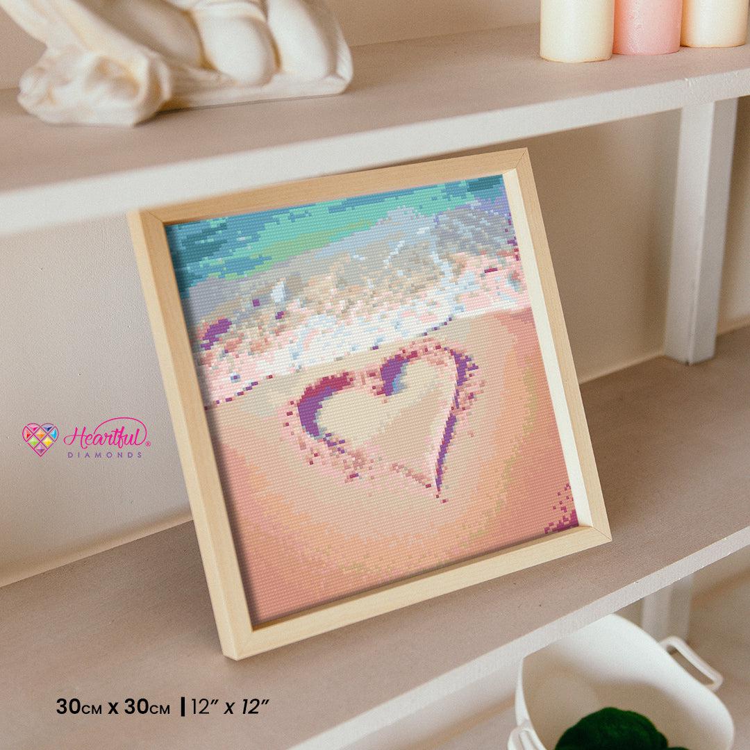 Heart on the Beach Diamond Painting Kit-30x30cm (12x12 in)-Heartful Diamonds