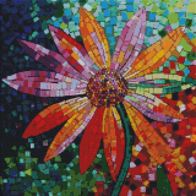 Hip Flower Mosaic-Diamond Painting Kit-Heartful Diamonds