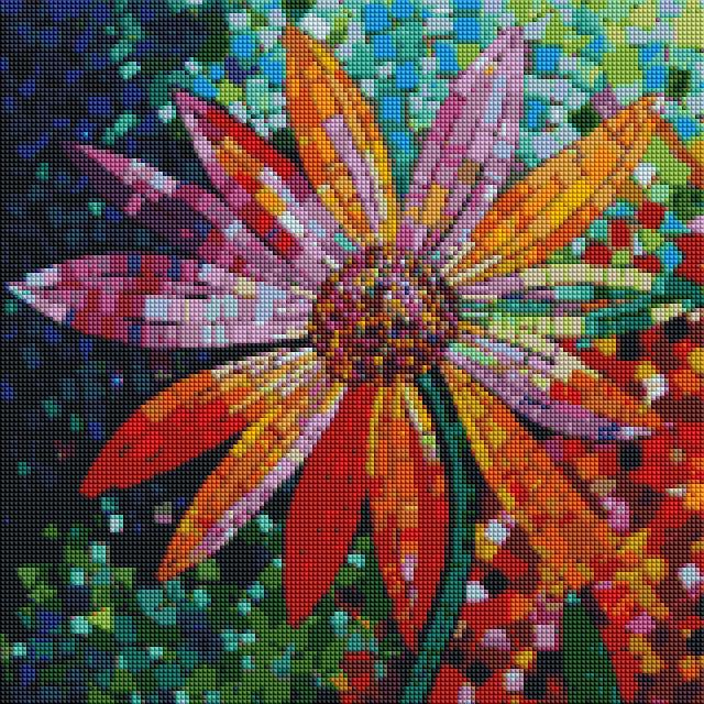 Hip Flower Mosaic-Diamond Painting Kit-Heartful Diamonds