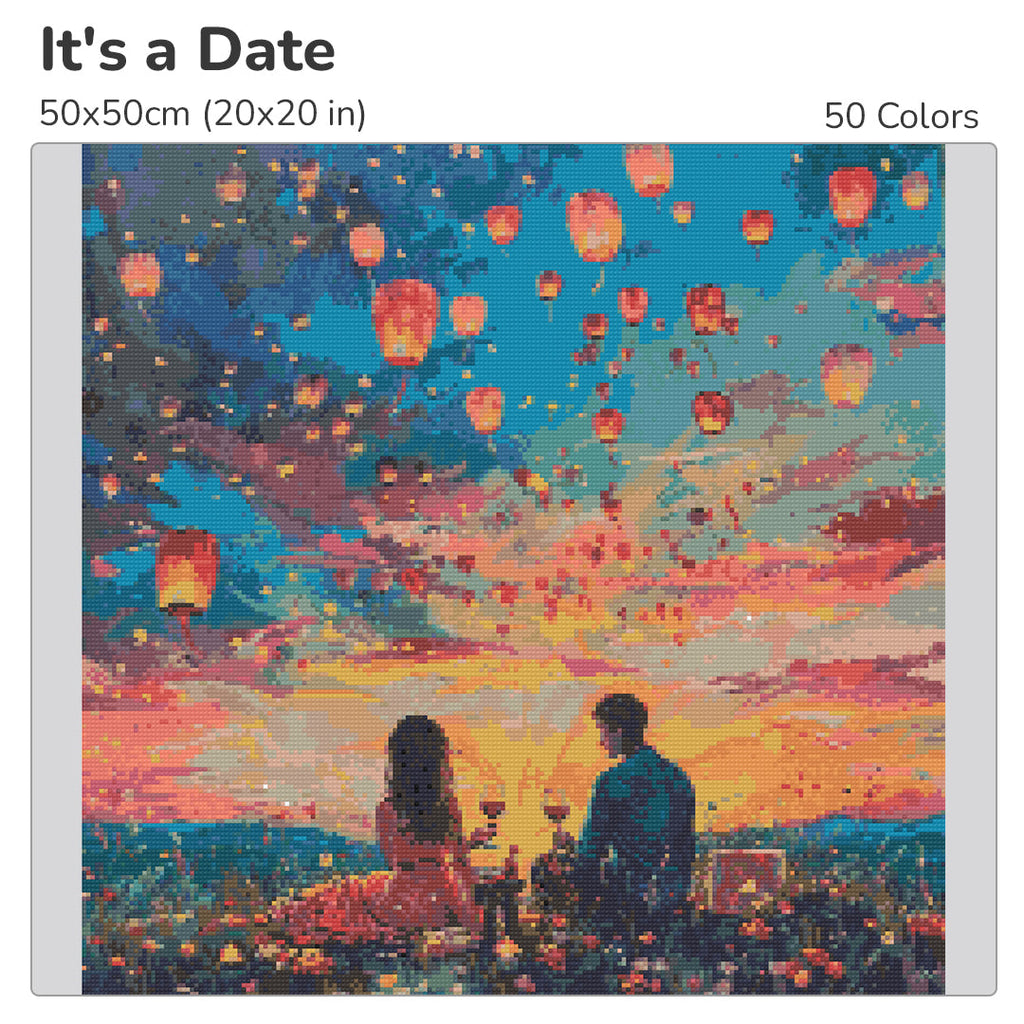 It's a Date Diamond Painting Kit-40x40cm (16x16 in)-Heartful Diamonds