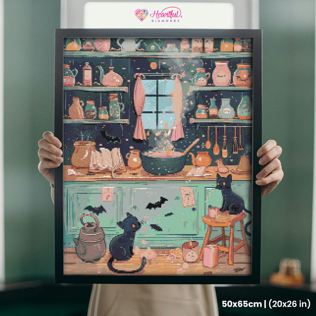 Kawaii Witch's Kitchen Diamond Painting Kit-50x65cm (20x26 in)-Heartful Diamonds