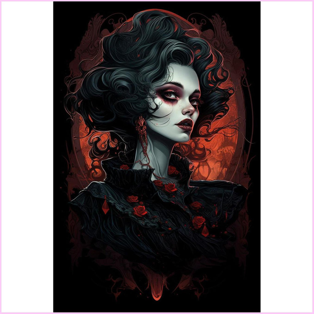 Lady Halloween Diamond Painting Kit-30x45cm (12x18 in)-Heartful Diamonds