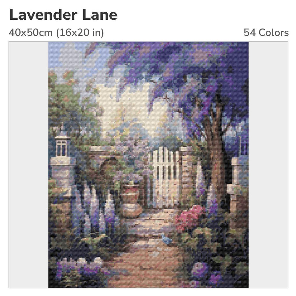 Lavender Lane Diamond Painting Kit-40x50cm (16x20 in)-Heartful Diamonds