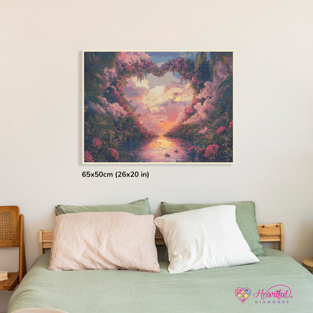Lover's Paradise Diamond Painting Kit-65x50cm (26x20 in)-Heartful Diamonds