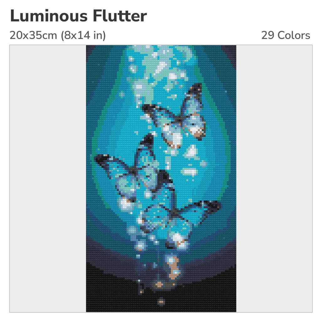 Luminous Flutter 20x35cm Diamond Painting Kit-Heartful Diamonds