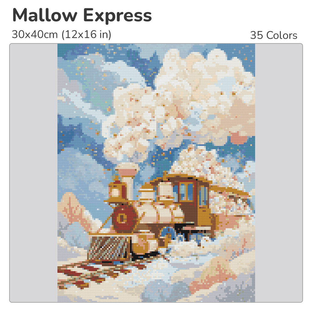 Mallow Express Diamond Painting Kit-30x40cm (12x16 in)-Heartful Diamonds