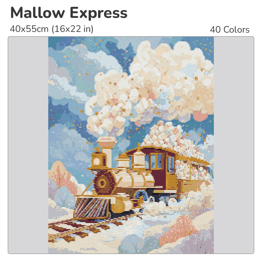 Mallow Express Diamond Painting Kit-40x55cm (16x22 in)-Heartful Diamonds