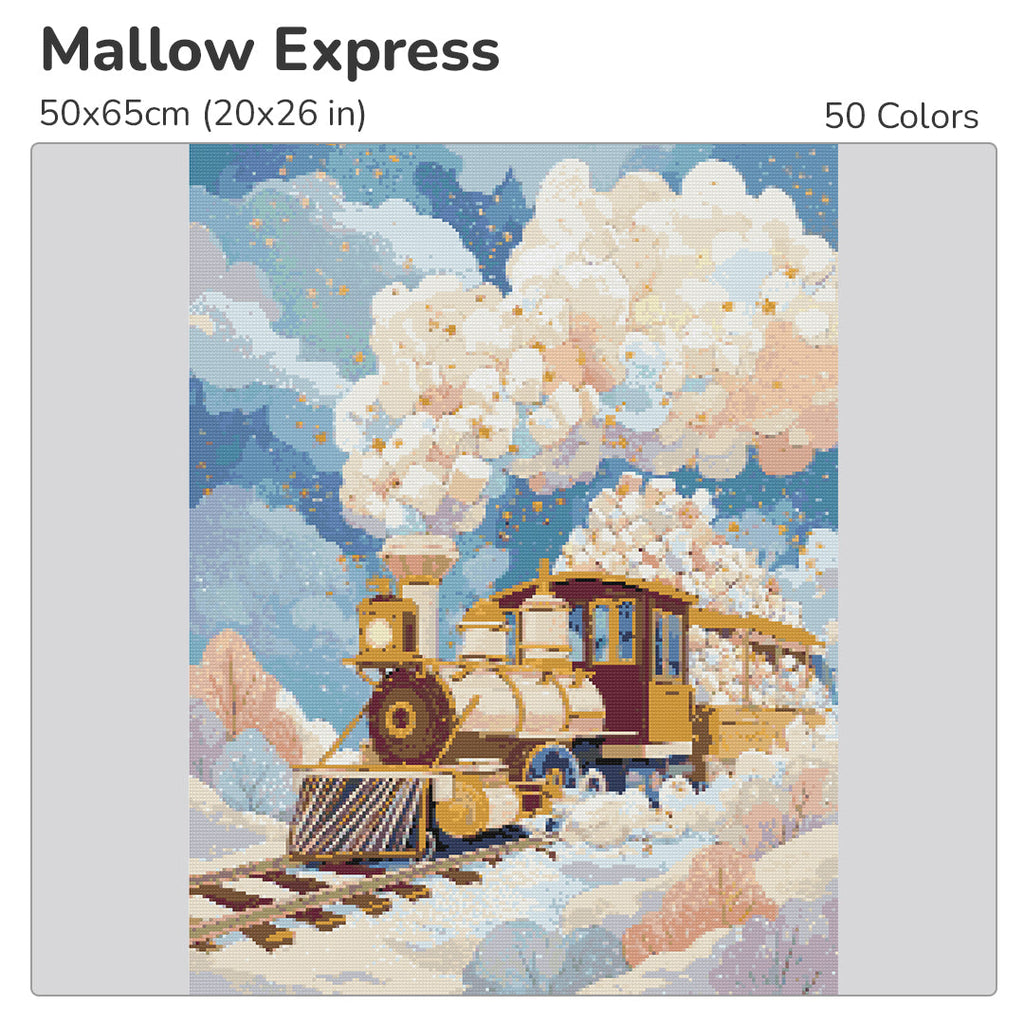 Mallow Express Diamond Painting Kit-40x55cm (16x22 in)-Heartful Diamonds