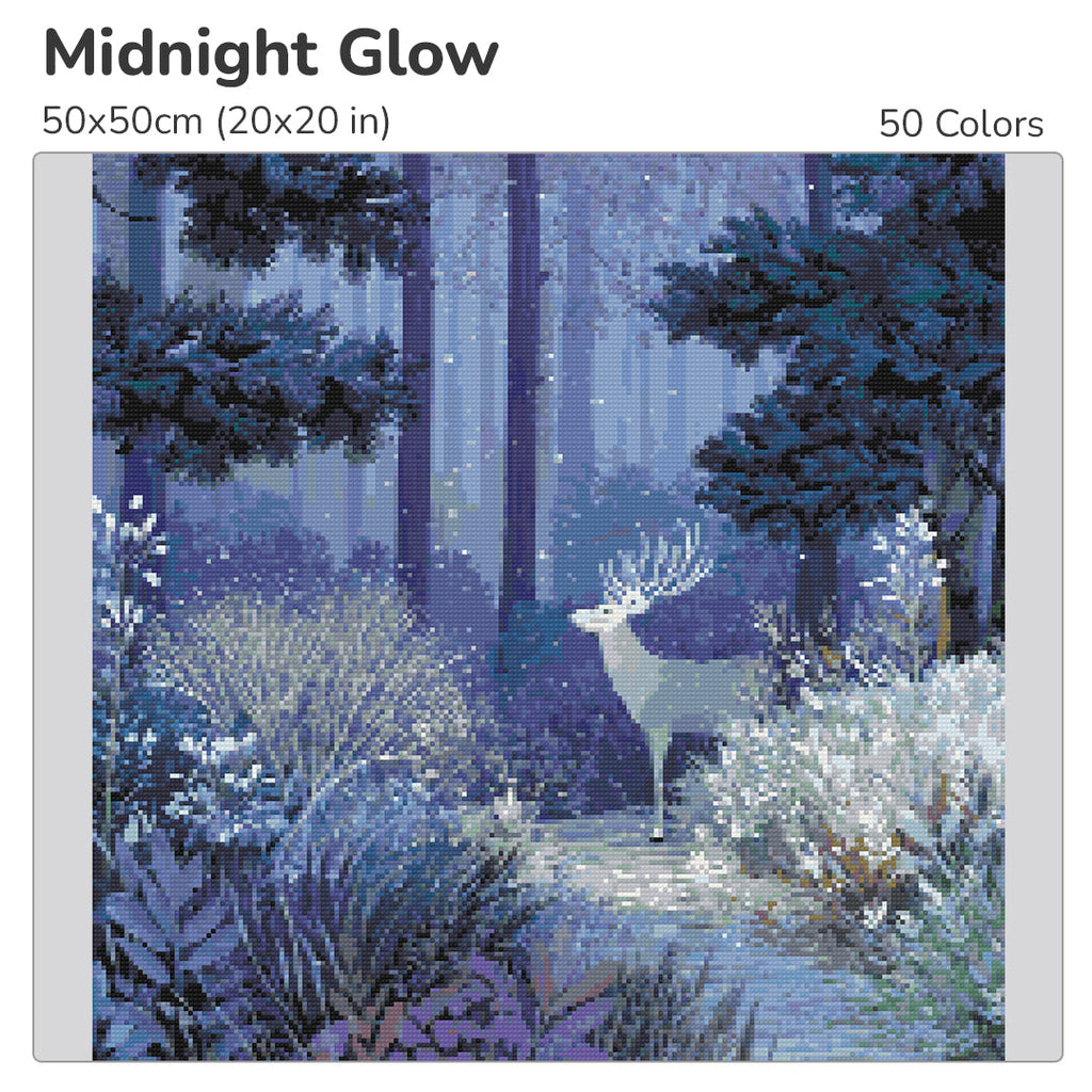 Midnight Glow Diamond Painting Kit-40x40cm (16x16 in)-Heartful Diamonds