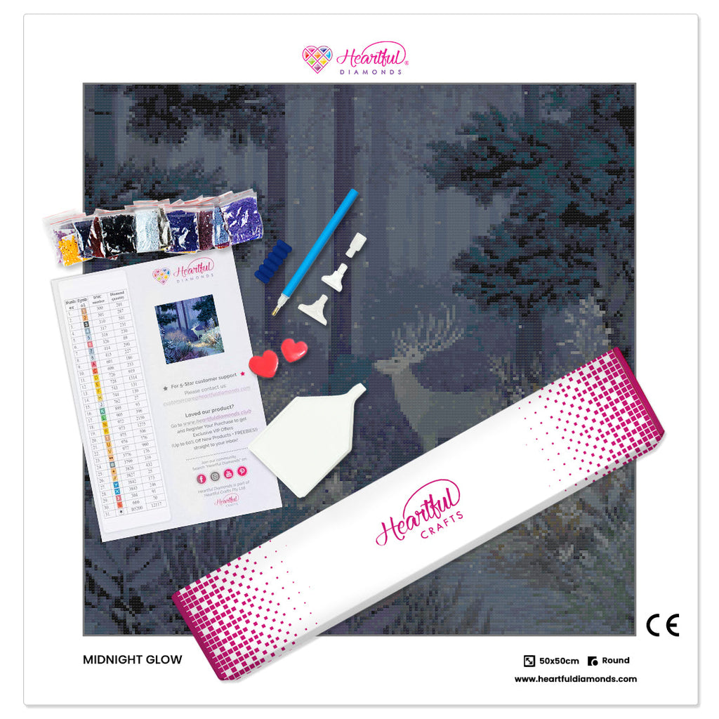 Midnight Glow Diamond Painting Kit-50x50cm (20x20 in)-Heartful Diamonds