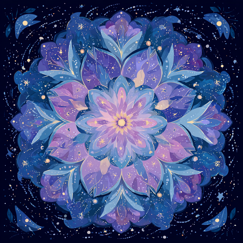Midnight Petal Diamond Painting Kit-30x30cm (12x12 in)-Heartful Diamonds
