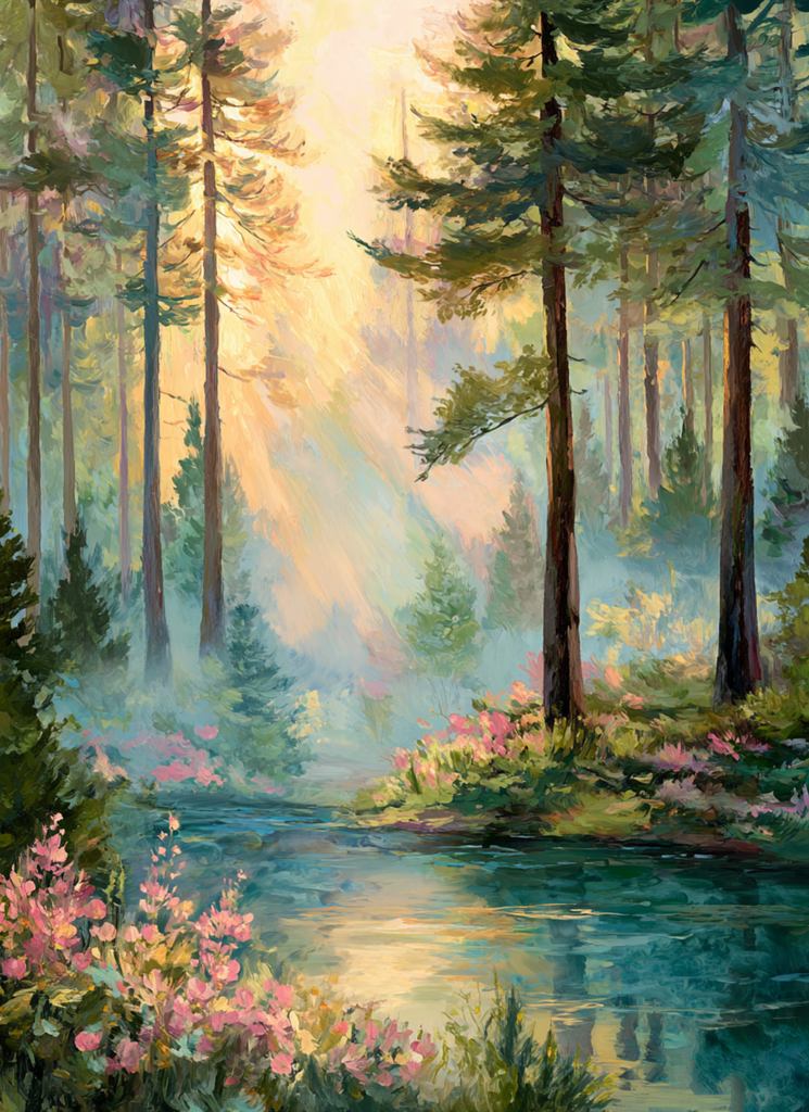 Misty Morning Glow Diamond Painting Kit-30x40cm (12x16 in)-Heartful Diamonds