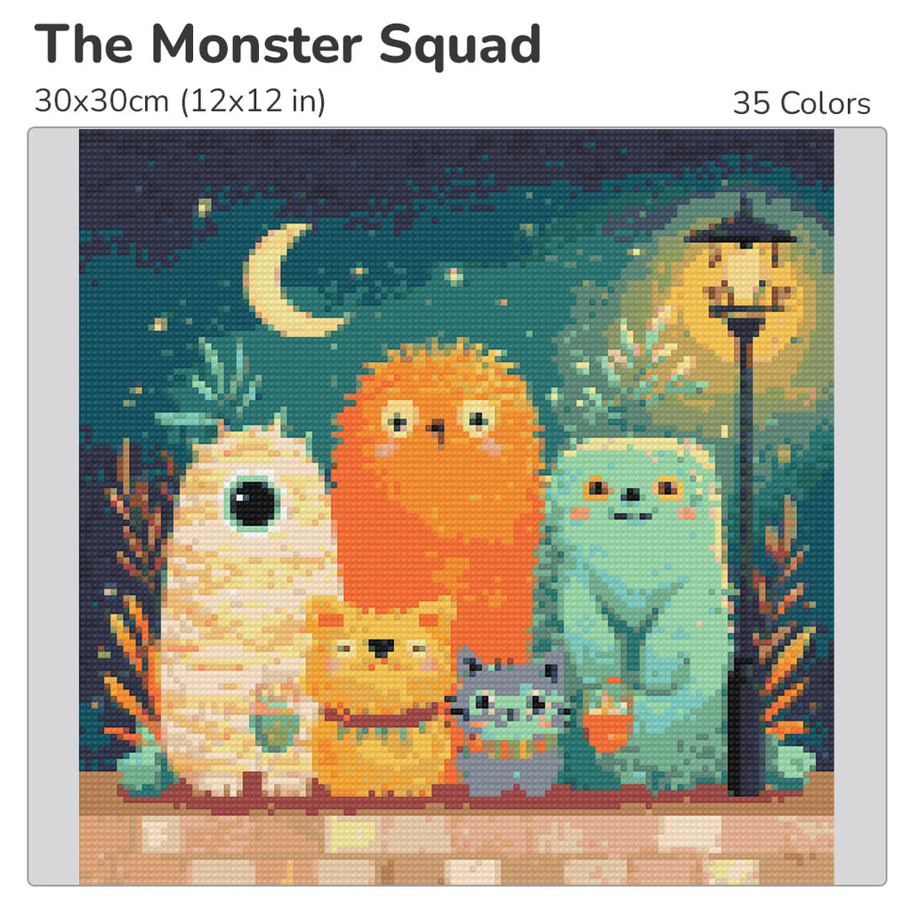 The Monster Squad Diamond Painting Kit-30x30cm (12x12 in)-Heartful Diamonds