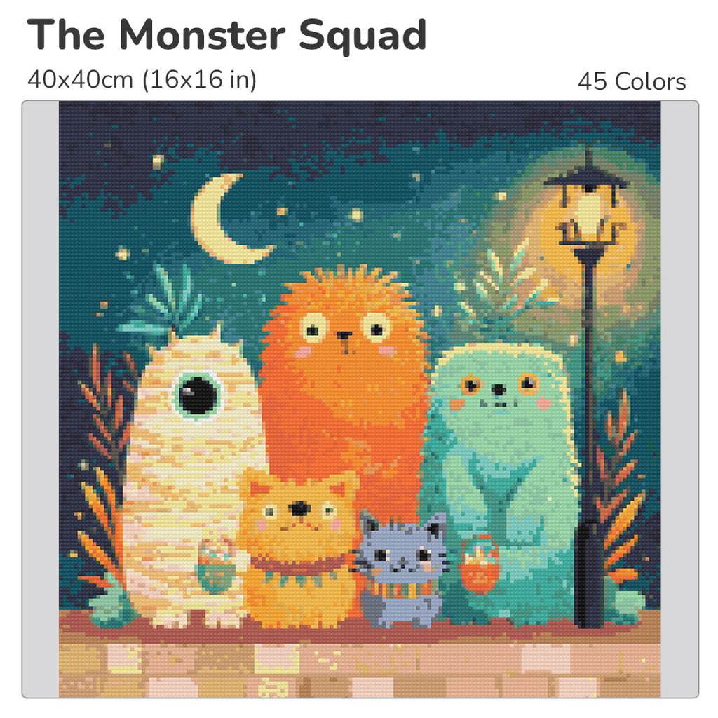 The Monster Squad Diamond Painting Kit-40x40cm (16x16 in)-Heartful Diamonds