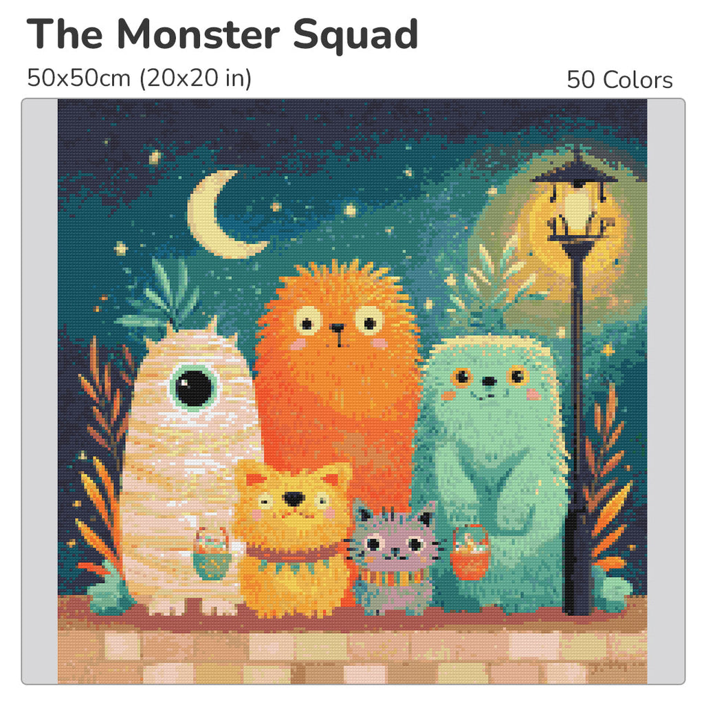 The Monster Squad Diamond Painting Kit-40x40cm (16x16 in)-Heartful Diamonds