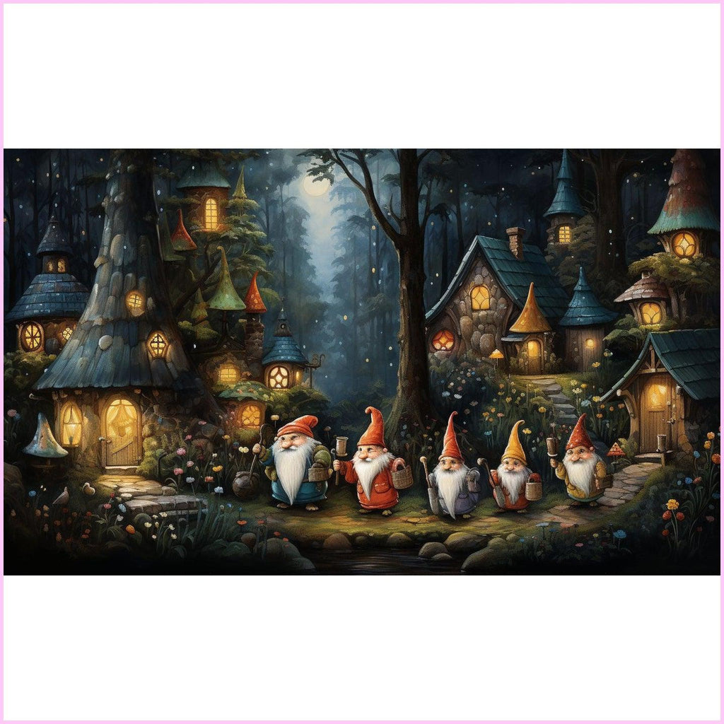 Mystical Gnome Haven Diamond Painting Kit-60x40cm (24x16 in)-Heartful Diamonds