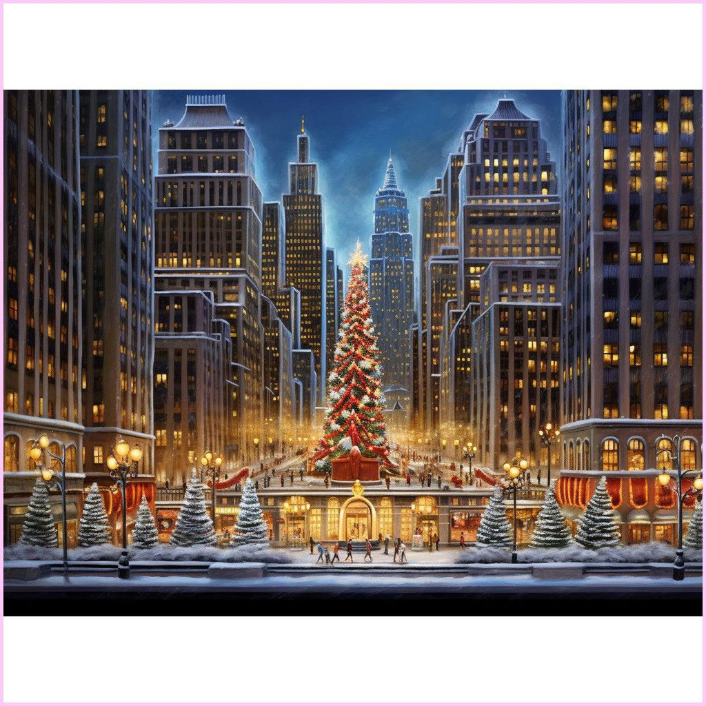 New York City's Grand Christmas Tree Diamond Painting Kit-70x50cm (28x20 in)-Heartful Diamonds