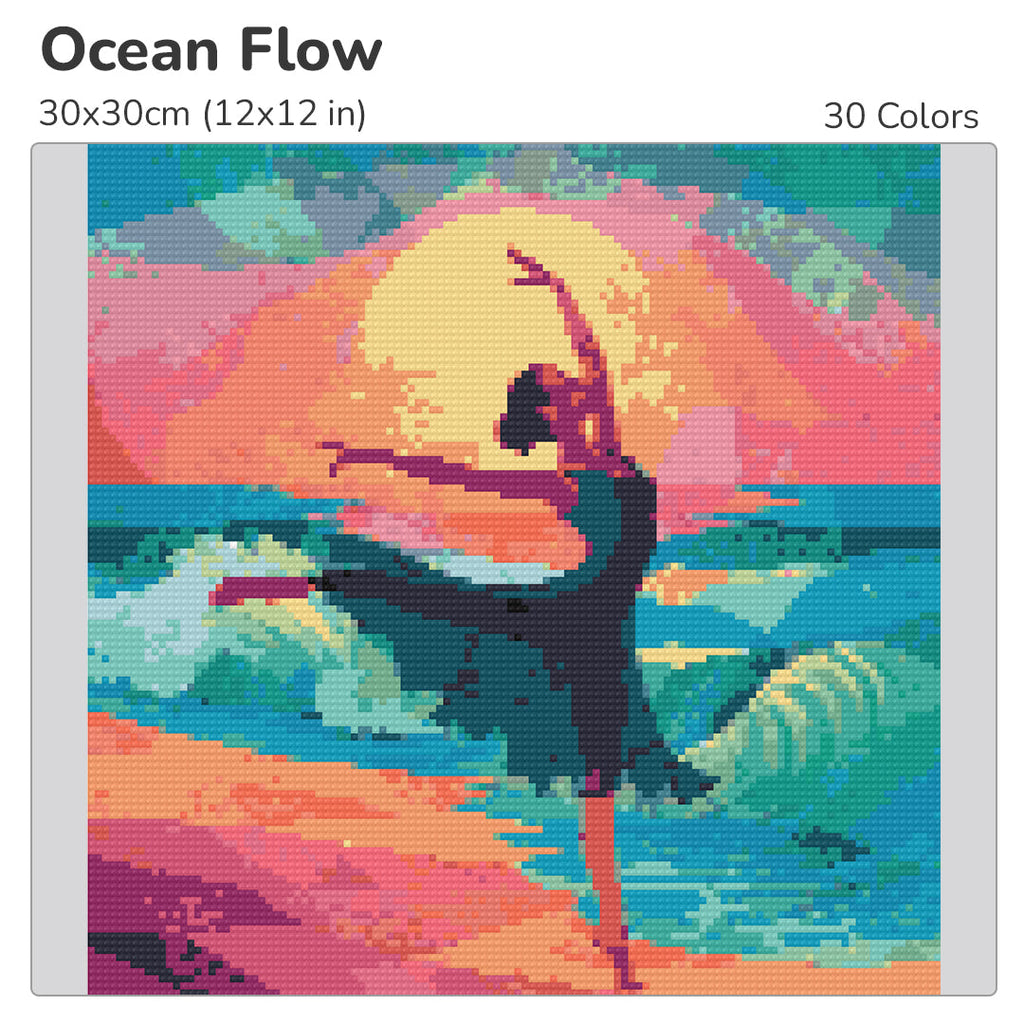 Ocean Flow Diamond Painting Kit-30x30cm (12x12 in)-Heartful Diamonds