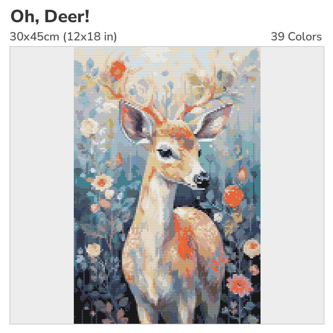 Oh, Deer! 30x45cm Diamond Painting Kit-Heartful Diamonds