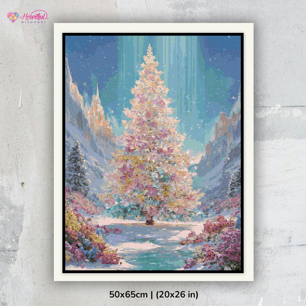 Pastel Christmas Tree Diamond Painting Kit-50x65cm (20x26 in)-Heartful Diamonds