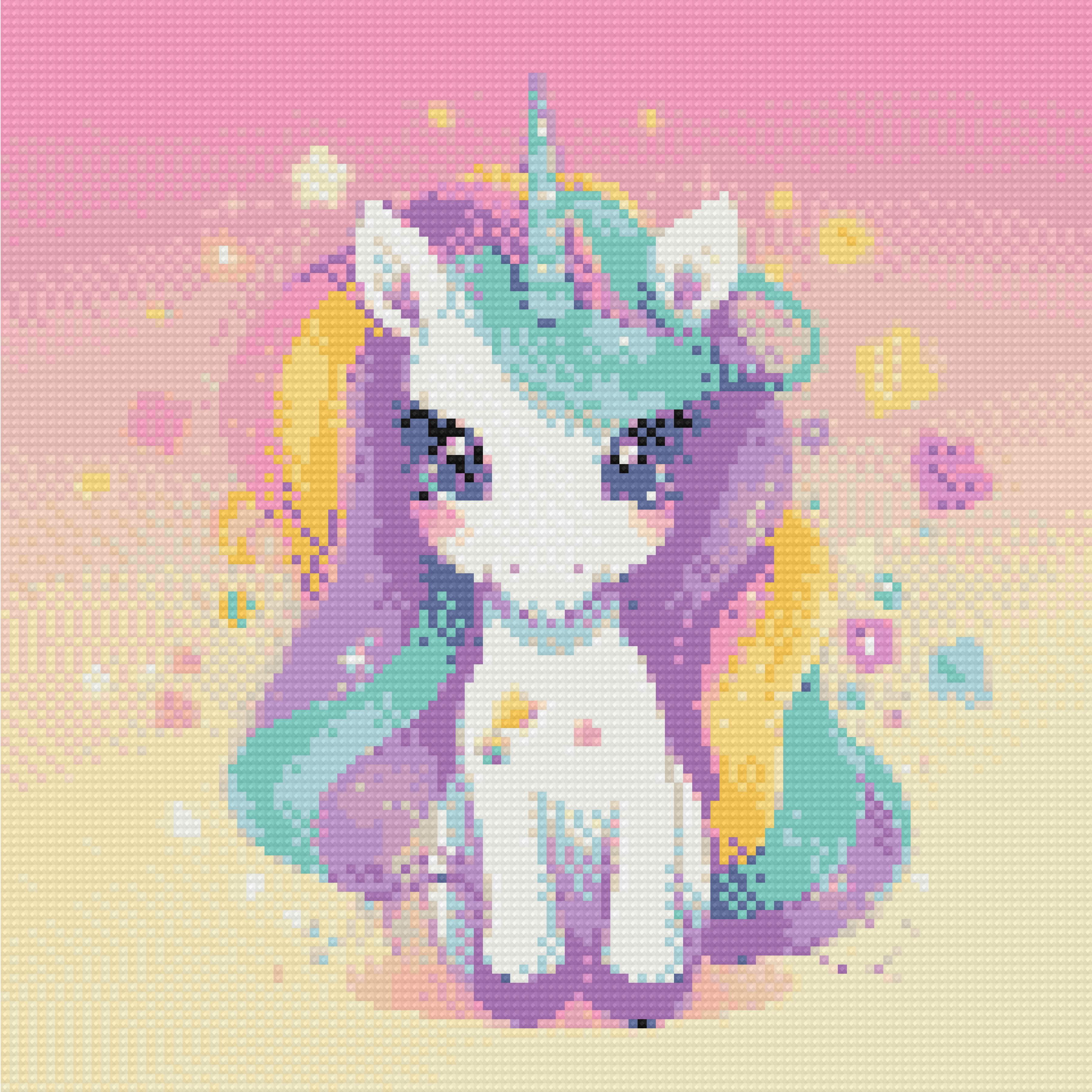 Pastel Rainbow Unicorn-Diamond Painiting Kit-Heartful Diamonds
