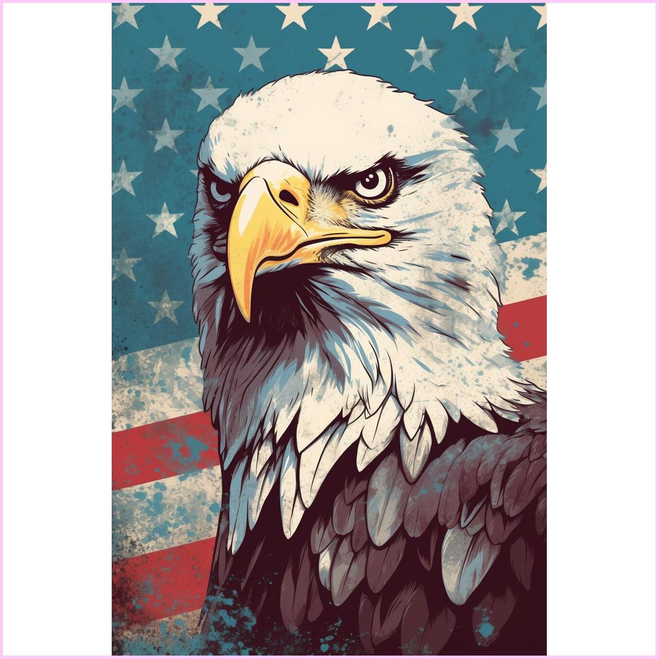 Proud Eagle-Diamond Painiting Kit-Heartful Diamonds