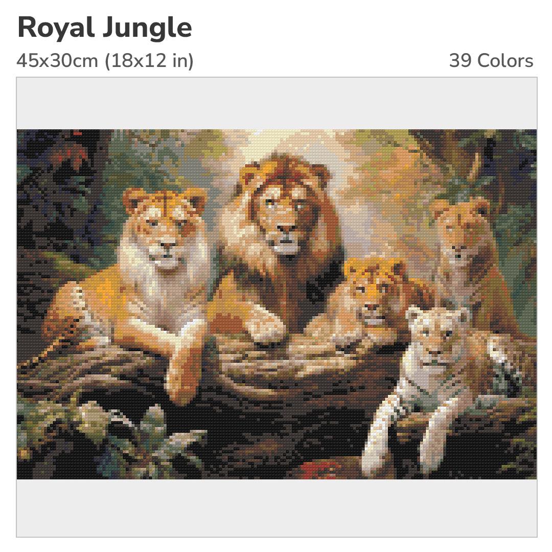 Royal Jungle 45x30cm Diamond Painting Kit-Heartful Diamonds