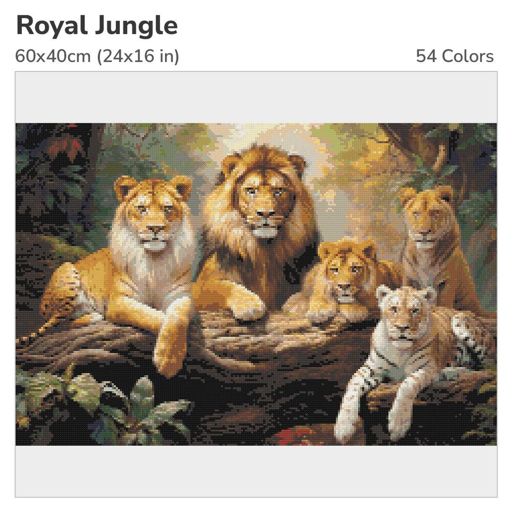 Royal Jungle 60x40cm Diamond Painting Kit-Heartful Diamonds