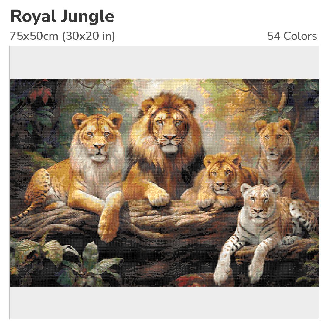Royal Jungle 75x50cm Diamond Painting Kit-Heartful Diamonds