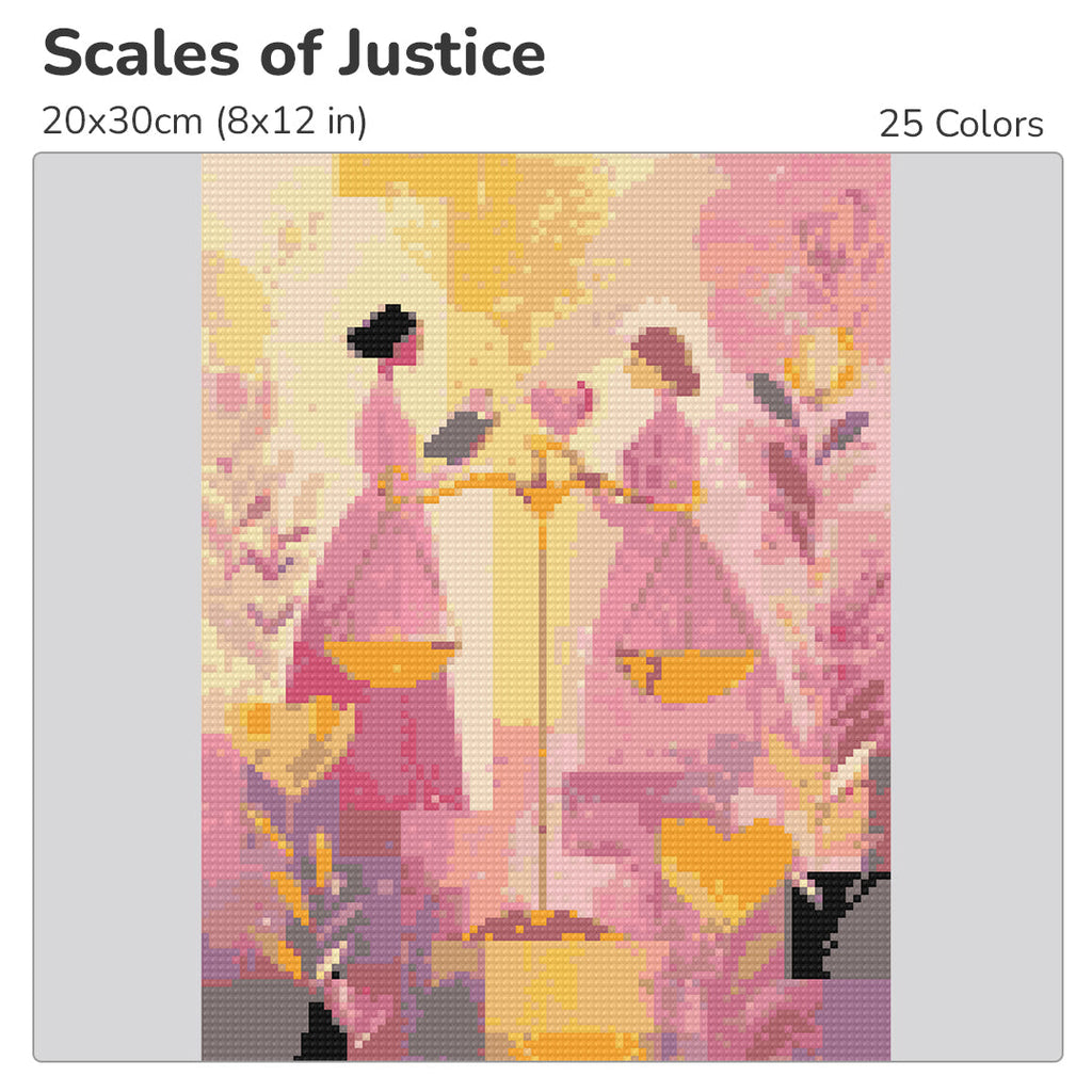 Scales of Justice Diamond Painting Kit-20x30cm (8x12 in)-Heartful Diamonds