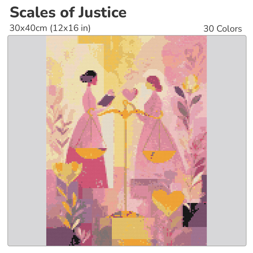 Scales of Justice Diamond Painting Kit-30x40cm (12x16 in)-Heartful Diamonds