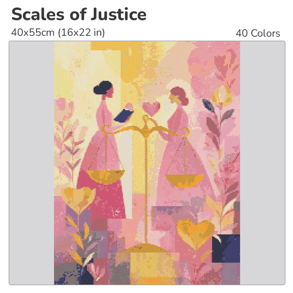 Scales of Justice Diamond Painting Kit-30x40cm (12x16 in)-Heartful Diamonds