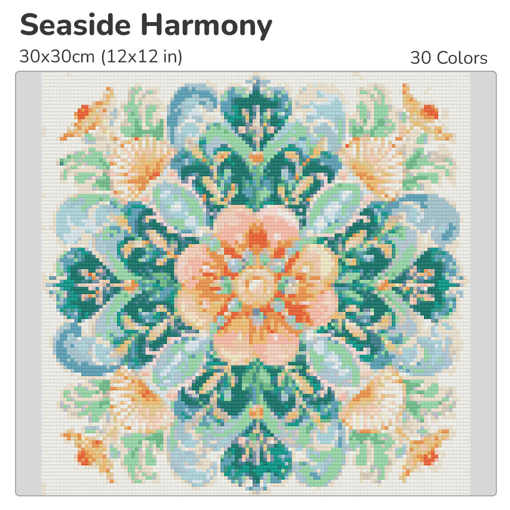 Seaside Harmony Diamond Painting Kit-30x30cm (12x12 in)-Heartful Diamonds