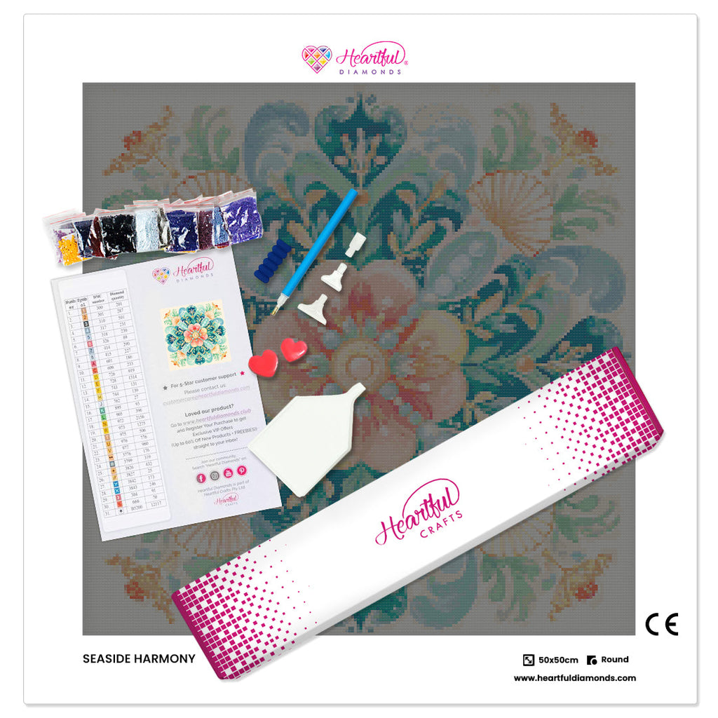 Seaside Harmony Diamond Painting Kit-50x50cm (20x20 in)-Heartful Diamonds
