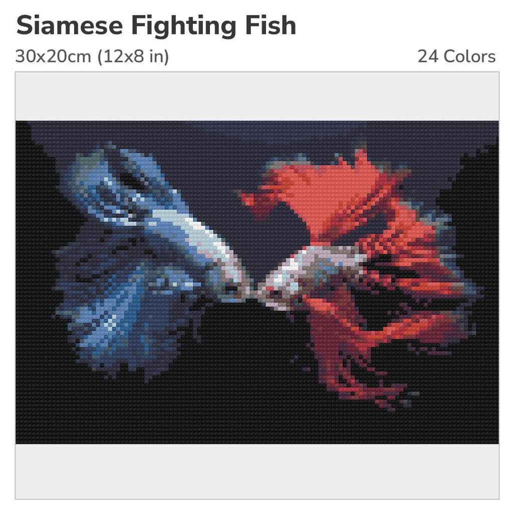 Siamese Fighting Fish 30x20cm Diamond Painting Kit-Heartful Diamonds