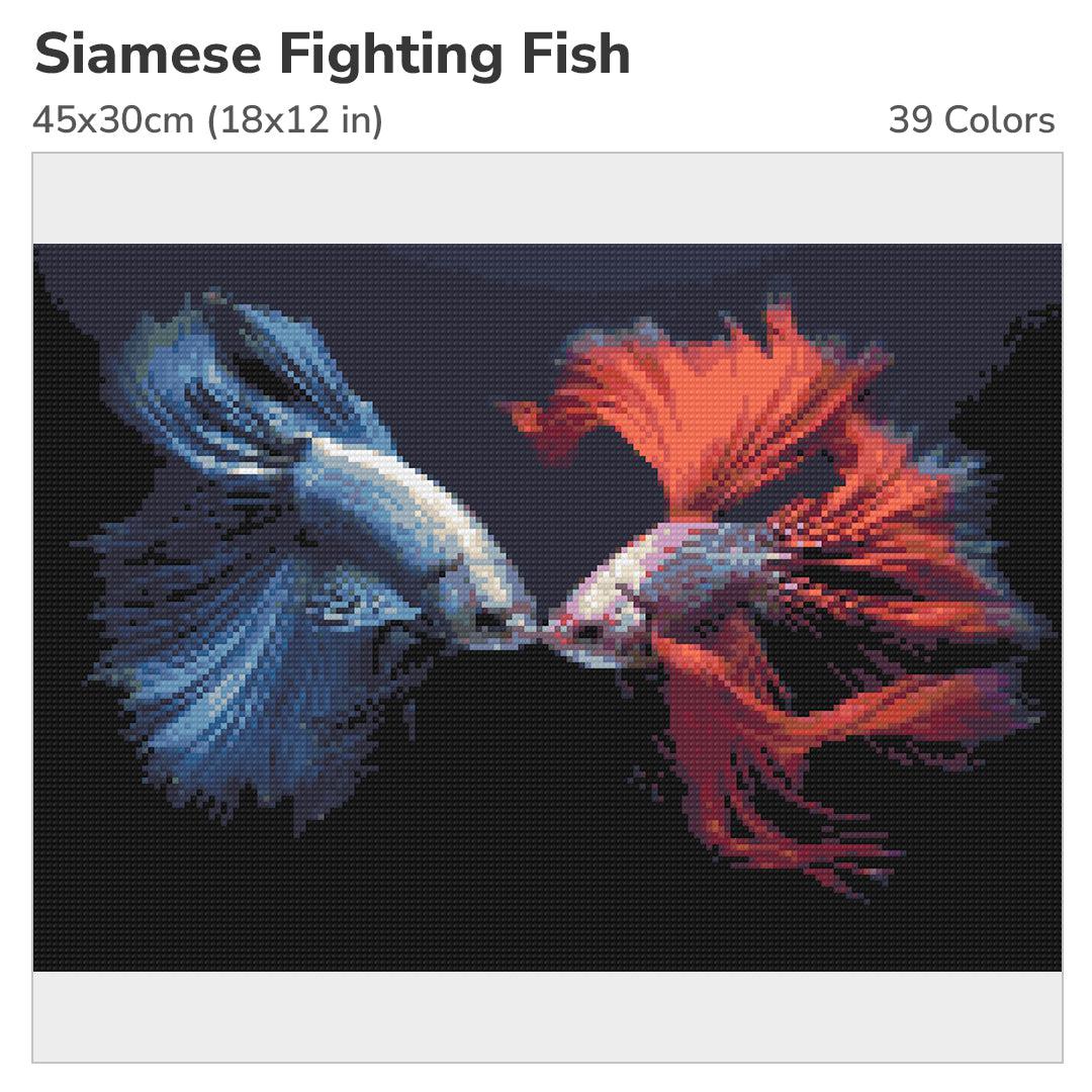 Siamese Fighting Fish 45x30cm Diamond Painting Kit-Heartful Diamonds