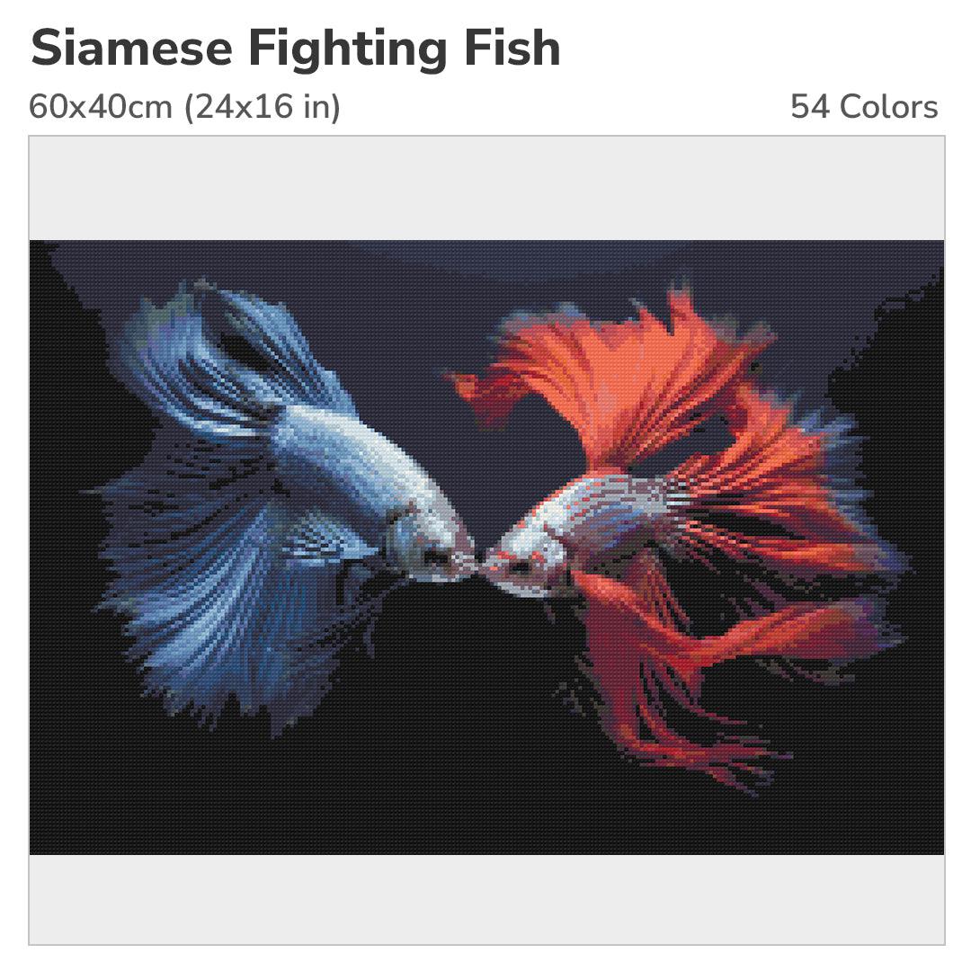 Siamese Fighting Fish 60x40cm Diamond Painting Kit-Heartful Diamonds