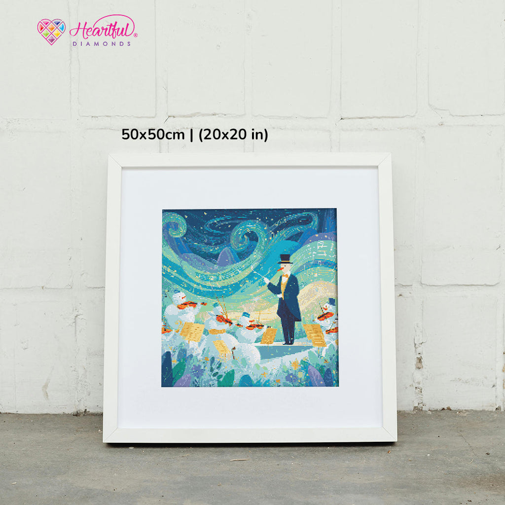 Snowman Orchestra Diamond Painting Kit-50x50cm (20x20 in)-Heartful Diamonds
