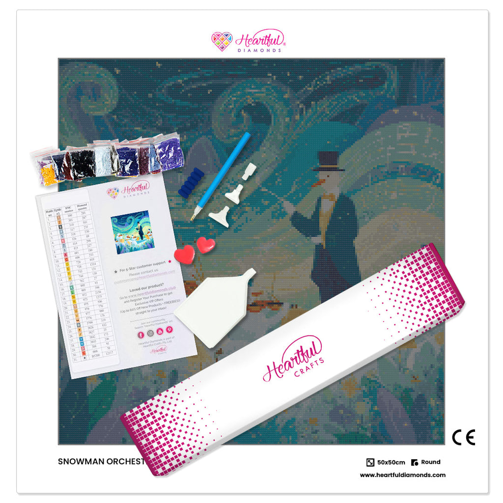 Snowman Orchestra Diamond Painting Kit-50x50cm (20x20 in)-Heartful Diamonds