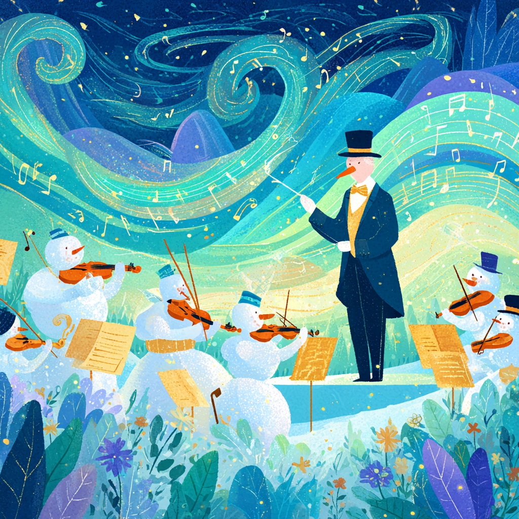 Snowman Orchestra Diamond Painting Kit-30x30cm (12x12 in)-Heartful Diamonds