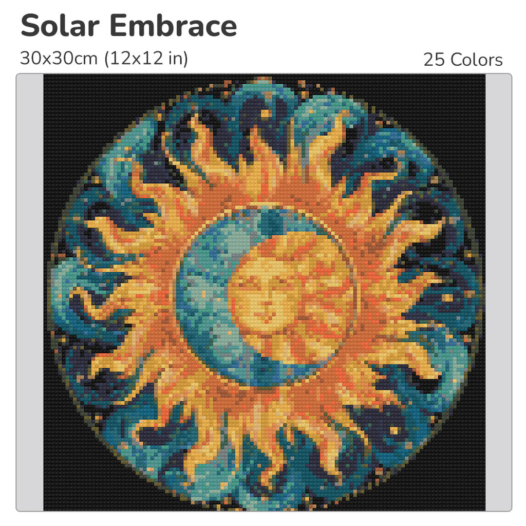 Solar Embrace Diamond Painting Kit-30x30cm (12x12 in)-Heartful Diamonds