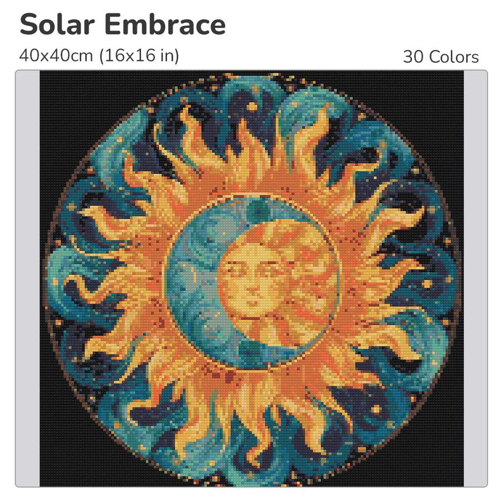 Solar Embrace Diamond Painting Kit-40x40cm (16x16 in)-Heartful Diamonds