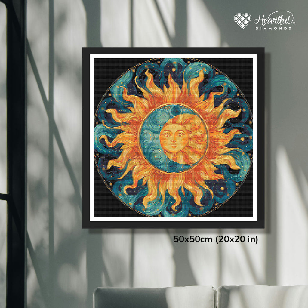 Solar Embrace Diamond Painting Kit-50x50cm (20x20 in)-Heartful Diamonds