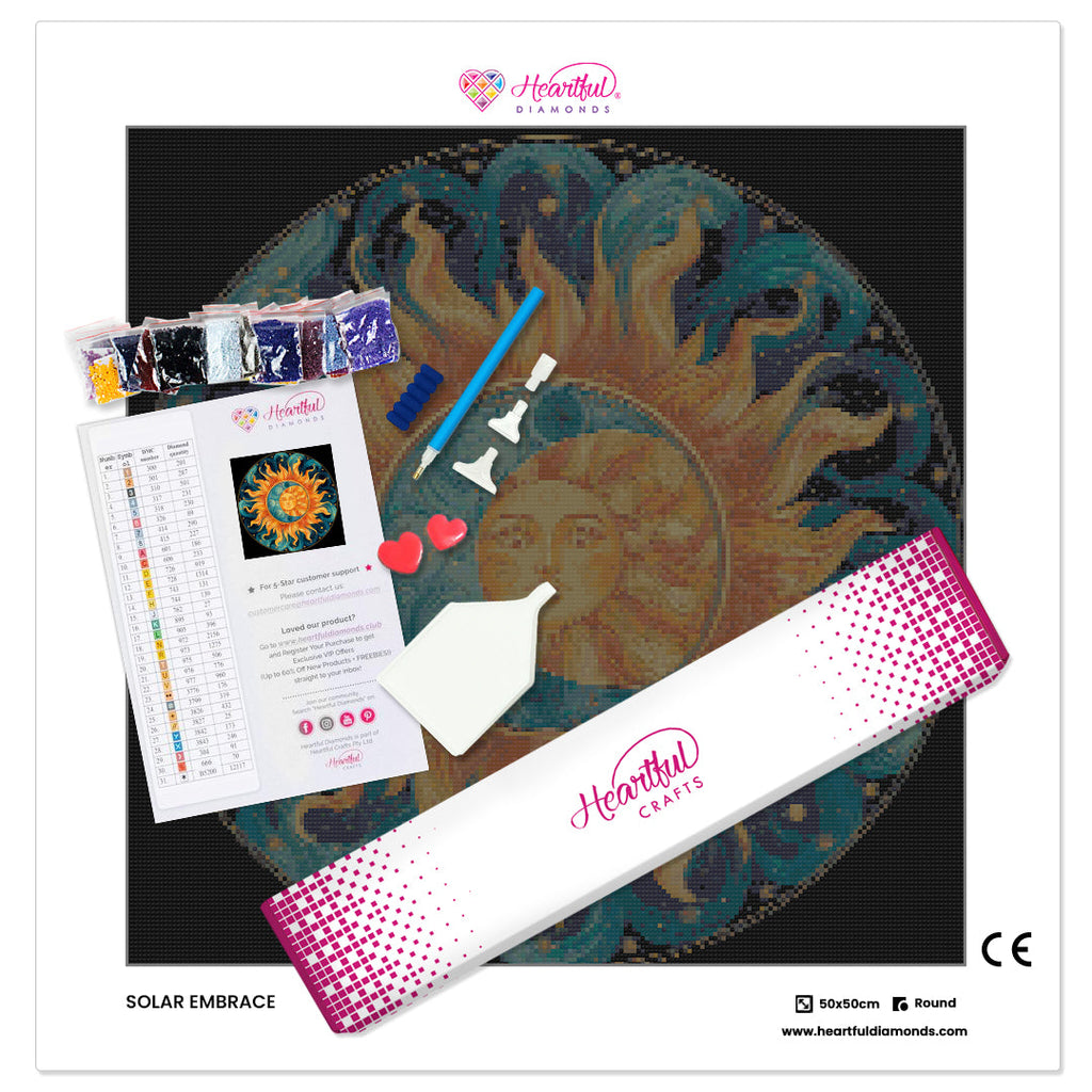 Solar Embrace Diamond Painting Kit-50x50cm (20x20 in)-Heartful Diamonds